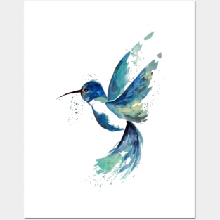 Blue Hummingbird Posters and Art